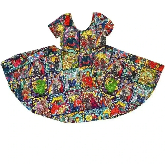 Wild Rich Kids Twirl Dress Girls size 13/14 Marvel Stained Glass print - Picture 1 of 11